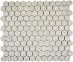 Mosaïque Carreau céramique blanc crème mini hexagaon moucheté non émaillé antidérapant carrelage mural - MOS11A-0103-R10