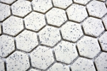 Motif main Carreau de mosaïque Céramique blanc crème Hexagaon moucheté non émaillé MOS11A-0103-R10_m