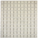 Mosaïque Carreau céramique blanc crème moucheté non émaillé Carreau de sol de douche MOS18-0103-R10_f