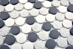Échantillon manuel de mosaïque Carreau de sol en céramique beige noir bouton bac à douche non émaillé MOS10-0113-R10_m