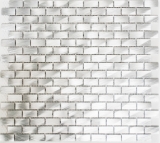 Mosaïque Carreau aluminium argent Brick Carreau de cuisine MOS48-0204