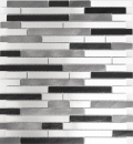 Mosaïque Carreau composite aluminium gris noir Carrelage mural cuisine MOS49-0308
