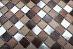 Échantillon manuel de mosaïque Carreau aluminium beige brun Alu cuivre Carrelage cuisine MOS49-A971_m