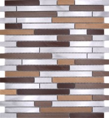 Mosaïque carreau aluminium beige marron composite cuivre carrelage mur cuisine MOS49-A991