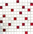 Mosaïque arrière Aluminium Alu Mosaïque de verre argenté rouge MOS49-O301F_f