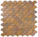 Mosaïque de cuivre Carreau en éventail marron Dos de cuisine MOS49-1504