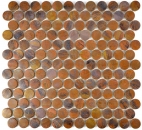 Mosaïque de cuivre Mosaïque de boutons marron Fond de cuisine Miroir de carrelage MOS49-1506