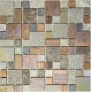 Mosaïque cuivre Carreau gris rouille Combinaison dosseret cuisine Carreau pierre MOS47-595