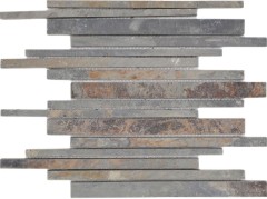 Mosaïque Carreau dardoise Pierre naturelle rouillée Baguettes dardoise Revêtement mural Parement mural rustique MOS34-S69_f