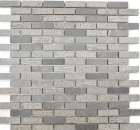 Mosaïque Marbre Pierre naturelle gris gris ciment anthracite Brick aspect brique Carving Carrelage cuisine - MOS40-B49