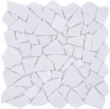 Mosaïque Fracture Marbre Pierre Naturelle Polygonale blanche Carrelage mural Carreau de cuisine - MOS44-0102