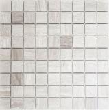 Marbre Mosaïque Carreau pierre naturelle gris clair gris rayé douche mur sol - MOS42-0204