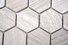 Motif main Carreau de mosaïque Marbre Pierre naturelle Hexagone Marbre gris rayé MOS44-1205_m