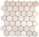 Marbre Mosaïque Carreau de pierre naturelle beige crème vanille Hexagone Carreau mural salle de bain - MOS42-1212