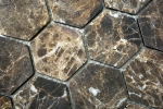 Motif main Carreau de mosaïque Marbre Pierre naturelle Hexagone Impala brun flammé MOS42-1313_m