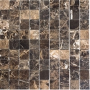 Marbre Mosaïque Carreau pierre naturelle brun foncé mix poli brillant Carrelage cuisine - MOS42-1306