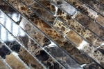 Motif main Carreau de mosaïque Marbre Pierre naturelle Brick Impala brun poli MOS40-1306_m