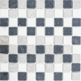 Marbre Mosaïque Carreau pierre naturelle beige gris noir Carrelage mur - MOS40-MOS32/1125