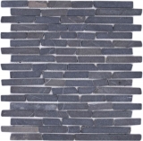 Mosaïque marbre pierre naturelle gris anthracite Brick composite baguettes protection anti-projections carrelage cuisine mur - MOS40-0125