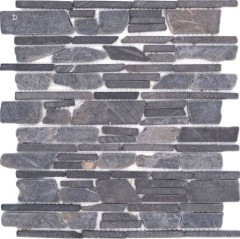 Mosaïque marbre pierre naturelle gris anthracite mosaïque brique assemblage carrelage mur parement - MOS40-0210