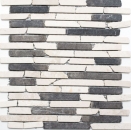 Mosaïque Marbre Pierre naturelle beige noir Brick BianconeJava MOS40-0115_f