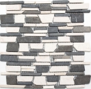 Mosaïque Marbre Pierre naturelle beige noir Mosaïque de briques BianconeJava MOS40-0205_f