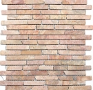 Mosaïque Marbre Pierre naturelle rouge Brick Rossoverona composé de bâtonnets Carreau de mur Dos de cuisine Bac de douche - MOS40-0145