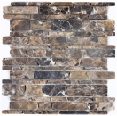 Mosaïque marbre pierre naturelle beige brun foncé mosaïque brique assemblage Castanao carrelage salle de bain - MOS40-13-285