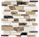 Mosaïque marbre pierre naturelle beige marron crème mosaïque brique Castanao assemblage de briques carrelage cuisine - MOS40-12-295