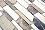 Motif main Carreau de mosaïque Marbre Pierre naturelle beige brun Mosaïque de briques Castanao Biancone MOS40-12-295_m