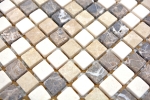 Motif main Carreau de mosaïque Marbre Pierre naturelle beige brun Castanao Biancone MOS38-1213_m