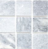 Carreau de marbre Pierre naturelle Bardiglio gris clair anthracite Carreau de pierre naturelle aspect antique Carreau de douche Carreau mural - MOSF-45-40010