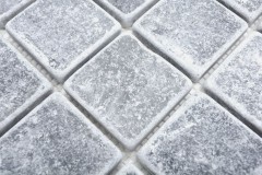 Motif main Carreau de mosaïque Marbre Pierre naturelle gris clair Bardiglio Antique Marble MOS40-40048_m