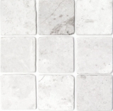 Carreau de marbre Pierre naturelle Ibiza blanc cream gris Carreau de pierre naturelle aspect antique Carreau de sol Bac de douche Carreau de mur WC - MOSF-45-42010