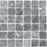 Marbre Mosaïque Carreau pierre naturelle Nero noir anthracite gris foncé Carreau mural salle de bain - MOS36-0404