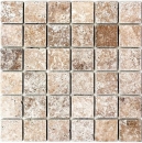 Travertin Carreaux mosaïque terrasse mur sol pierre naturelle Medio noyer brun carrelage mural carreau de cuisine brique de parement - MOS43-44048