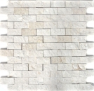Pierre calcaire Mosaïque pierre naturelle Splitface mur de pierre blanc crème Brick Limestone 3D optique carrelage mural salle de bain - MOS29-49248