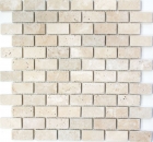 Travertin Carreaux de mosaïque terrasse mur sol pierre naturelle beige crème Brick aspect brique receveur de douche carrelage salle de bain - MOS43-46234