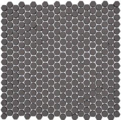 Mosaïque de verre Revêtement mural durable Recyclage Hexagon Enamel gris-brun mat MOS140-HX15G