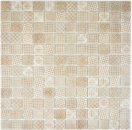 Mosaïque de verre Retro Vintage Revêtement mural durable Carreau recyclé beige patchwork MOS145-P-50