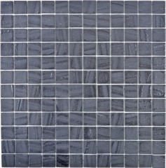 Mosaïque de verre Revêtement mural durable Carrelage recyclé noir anthracite MOS360-03