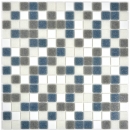 Mosaïque de verre Carreaux de mosaïque blanc gris anthracite Fond de douche Miroir de carrelage MOS210-P001625