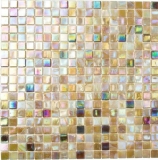 Mosaïque de verre Carreaux de mosaïque beige brun irisé sable mur fond de cuisine MOS58-1204