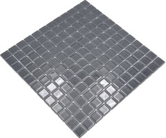Motif manuel Carreau de mosaïque de verre translucide Crystal gris SALLE DE BAINS WC CUISINE MUR MOS63-0202_m