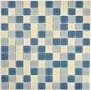 Mosaïque Carreaux Mosaïque de verre blanc argenté gris métallique Mosaïque de piscine MOS63-0122