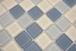 Échantillon manuel Carreau de mosaïque translucide Mosaïque de verre Crystal blanc métallique argent métallique gris MOS63-0122_m
