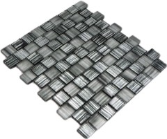 Motif manuel Carreau de mosaïque translucide Mosaïque de verre Crystal structure noir clair givré MOS78-CF81_m