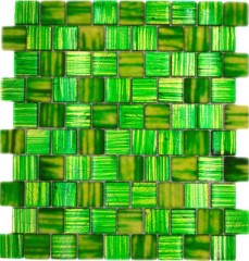 Mosaïque Translucide Mosaïque de verre Crystal Verre laiteux vert clair mat givré MOS78-CF83
