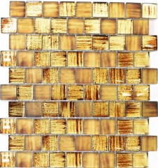 Mosaïque Carreau de verre Mosaïque de verre Crystal verre laiteux brun clair mat givré MOS78-CF85