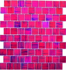 Mosaïque Carreau de verre Mosaïque de verre Crystal verre laiteux rose clair mat givré MOS78-CF87